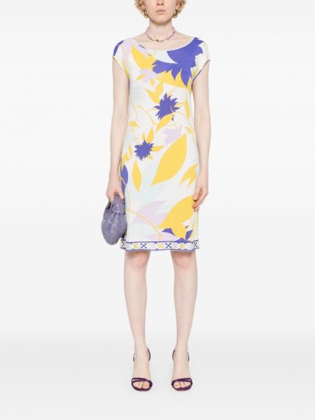 Květinové rovné šaty s potiskem Pucci Pre-owned bílé