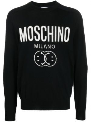 Пуловер с принт Moschino черно