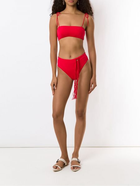 Bikini con lazo con flecos Clube Bossa rojo