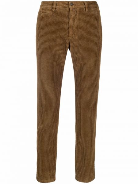 Pantalones rectos de pana slim fit Briglia 1949 marrón