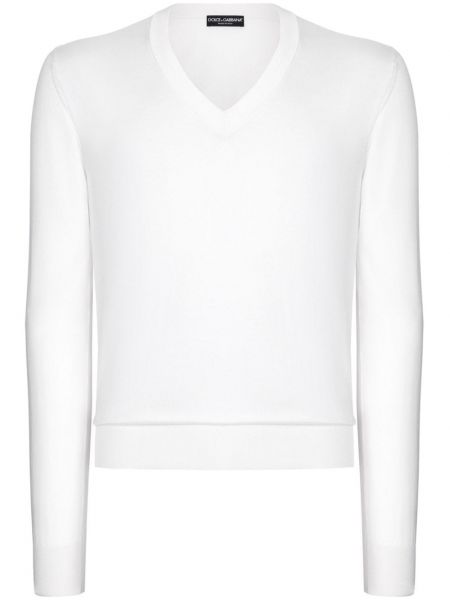 Chemise en soie avec manches longues Dolce & Gabbana blanc