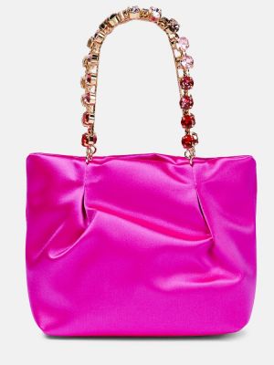 Σατέν τσάντα shopper Aquazzura ροζ