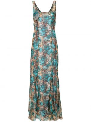 Φλοράλ μάξι φόρεμα με σχέδιο με ρίγες τίγρη Blugirl