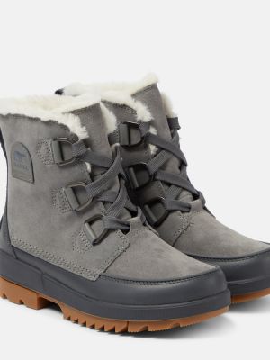 Semišové sněžné boty Sorel šedé