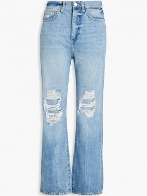 Прямые джинсы с высокой талией с потертостями Dl1961 синие