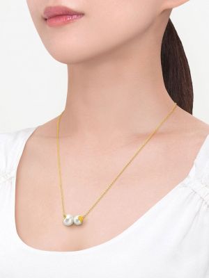 Pendentif avec perles à talons compensés Tasaki jaune