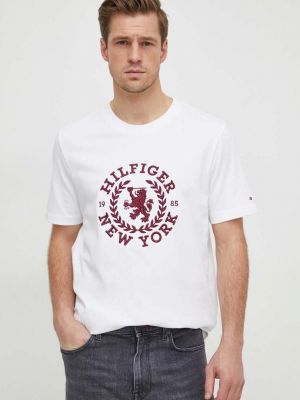 Тениска с дълъг ръкав с апликация Tommy Hilfiger бяло