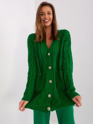 Kardigan Fashionhunters zelený