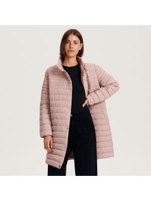 Pikowany płaszcz Reserved różowy