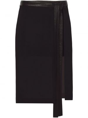Průsvitné viskózové kožené sukně Proenza Schouler - černá