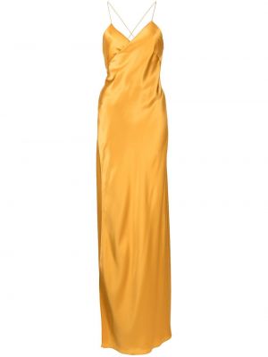 Šilkinis vakarinė suknelė Michelle Mason auksinė