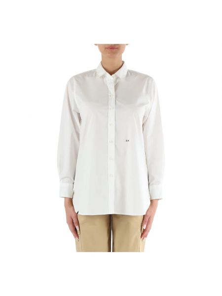Oversize bluse mit stickerei Sun68 weiß