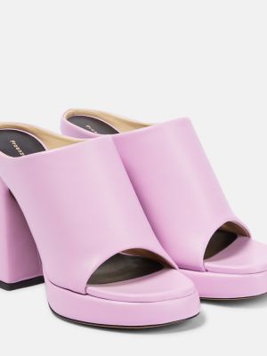 Papuci tip mules din piele cu platformă Proenza Schouler violet