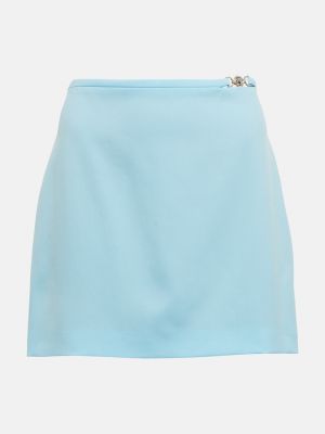 Шерстяная юбка мини Versace синяя