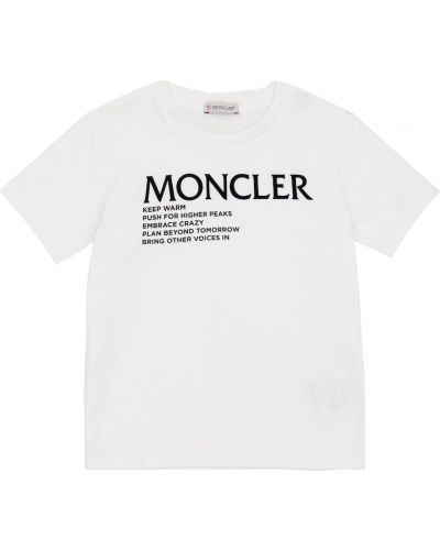 Bombažna majica Moncler Enfant bela