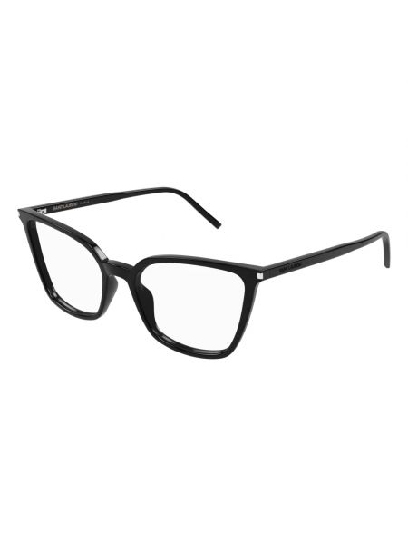 Okulary skórzane klasyczne Saint Laurent czarne