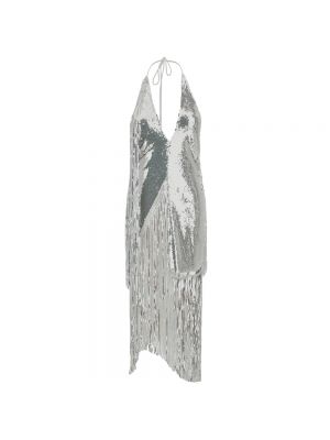 Mini-abito con paillettes con frange Rotate Birger Christensen argento