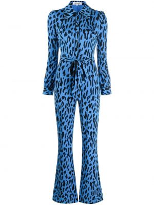 Leopard trykt lang jumpsuit Dvf Diane Von Furstenberg blå