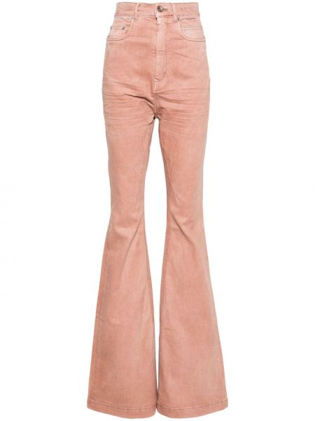 Kõrge vöökohaga alt laienevad teksapüksid Rick Owens Drkshdw roosa