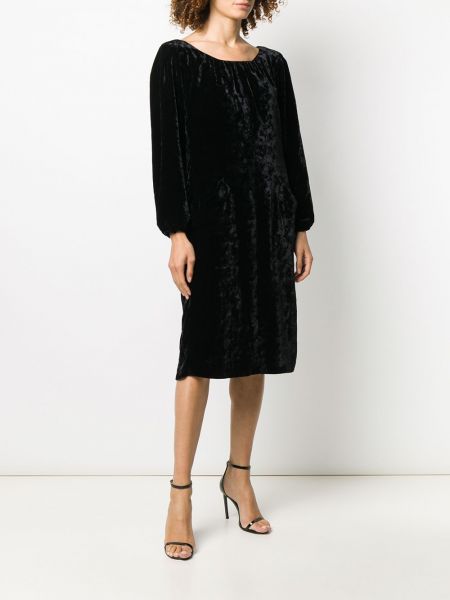 Sametové šaty Yves Saint Laurent Pre-owned černé