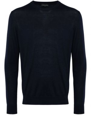Vilnas džemperis ar apaļu kakla izgriezumu Roberto Collina zils
