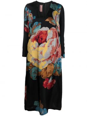 Trykt floral silke dress Antonio Marras svart