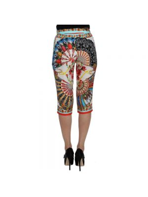 Pantalones chinos de seda Dolce & Gabbana beige