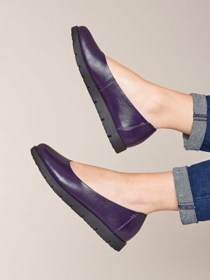 Кожаные туфли без шнуровки Moshulu фиолетовые