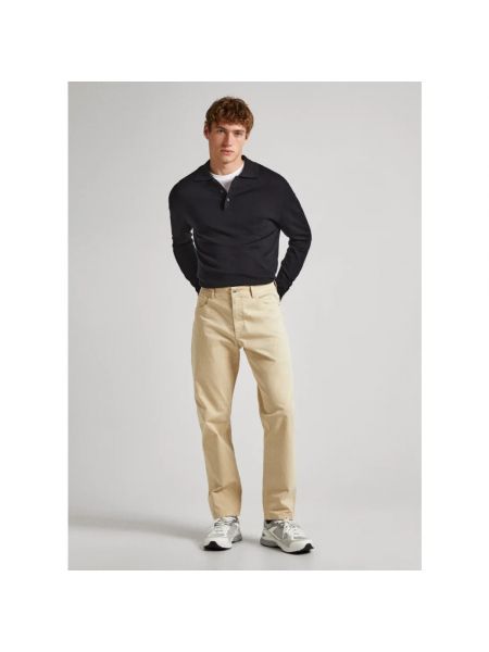 Pantalones rectos slim fit con bolsillos Pepe Jeans beige
