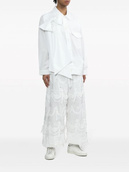 Bavlněná dlouhá košile s mašlí Simone Rocha bílá