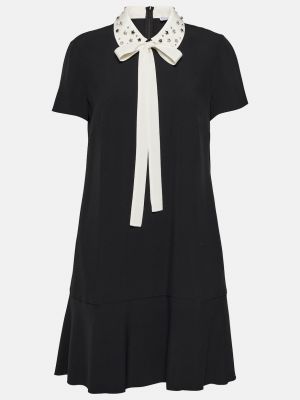 Мини-платье из крепа с вышивкой REDVALENTINO черный