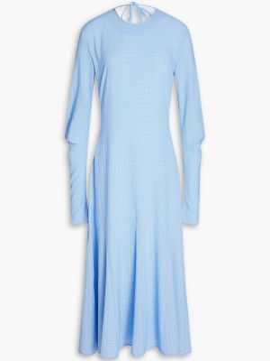 Клетчатый расклешенное платье из крепа Holzweiler синий