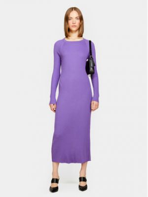 Slim fit šaty Sisley fialové