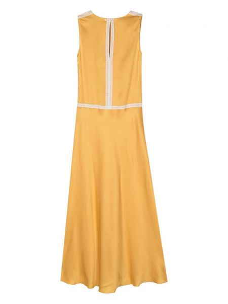 Sukienka midi bez rękawów z krepy Lorena Antoniazzi żółta