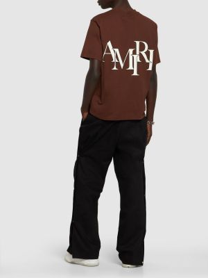 T-shirt en coton à imprimé en jersey Amiri noir