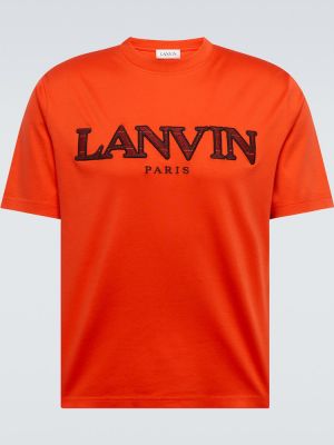 Bavlněné tričko s výšivkou Lanvin červené