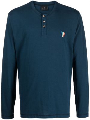 Bavlnené tričko so vzorom zebry Ps Paul Smith modrá