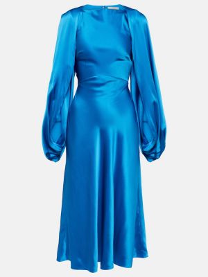 Svilena midi haljina Roksanda plava