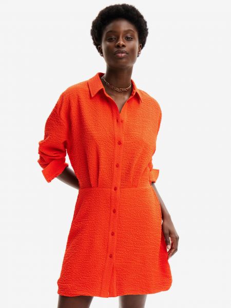 Obleka Desigual oranžna