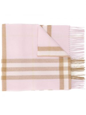 Sjekket kashmir skjerf Burberry rosa