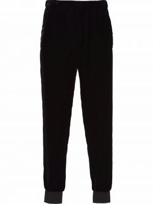 Aksamitne spodnie sportowe Prada czarne