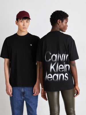 Футболка с принтом Calvin Klein Jeans черная