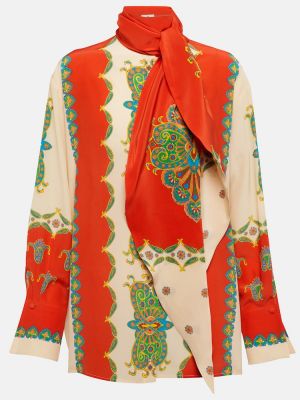 Копринена блуза с пейсли десен Etro