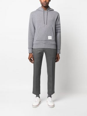 Hoodie à rayures avec manches longues Thom Browne gris