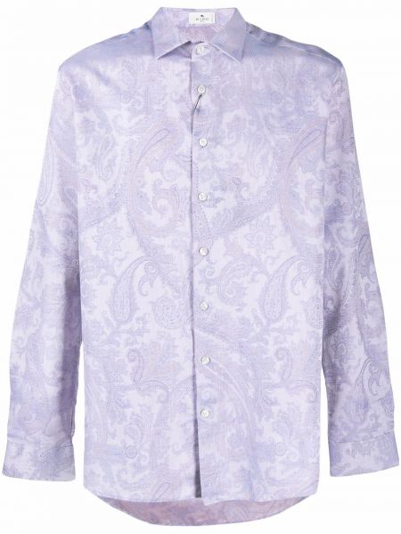 Camisa de cachemir con estampado con estampado de cachemira Etro violeta
