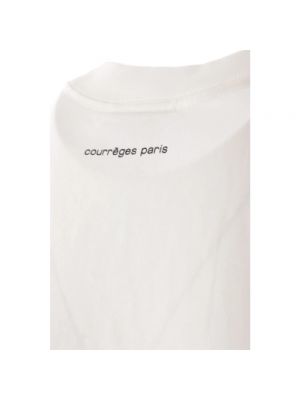 Polo con bordado de algodón con estampado Courrèges blanco