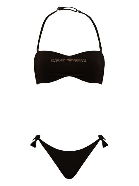 Bikini à imprimé Emporio Armani noir