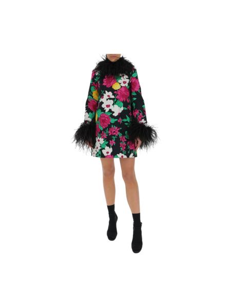 Sukienka mini w piórka w kwiatki Saint Laurent