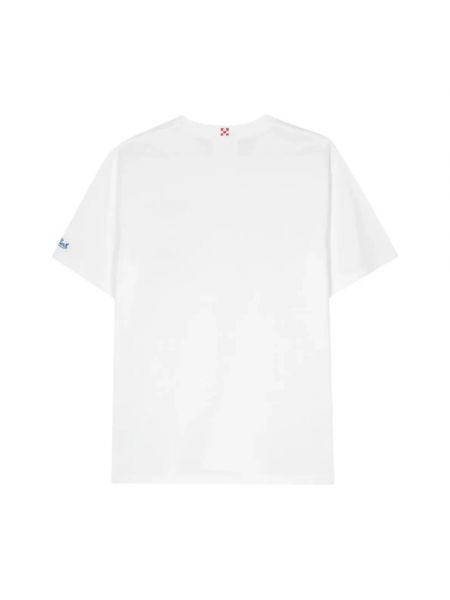 Koszulka bawełniana klasyczna Mc2 Saint Barth biała