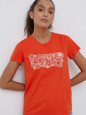 Хлопковая футболка Levi’s® оранжевая